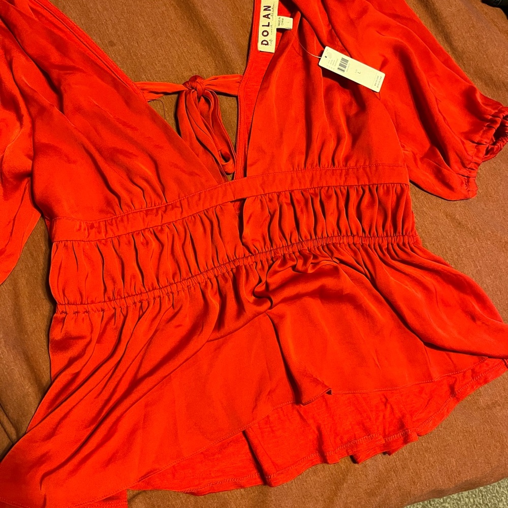 Anthropologie crimson shirt